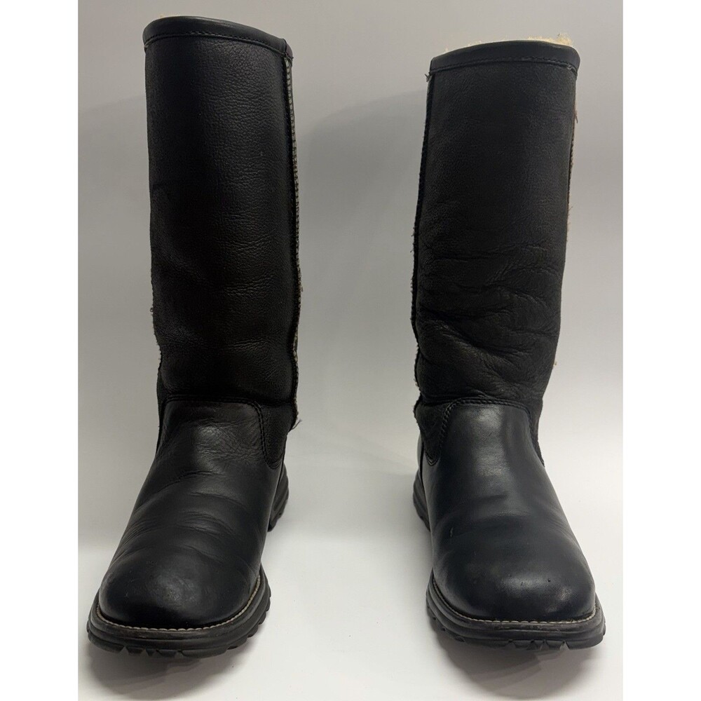 UGG Brooks Tall Boots Women's Size 8 Black Shearling Leather 5490 Winter - Picture 2 of 15